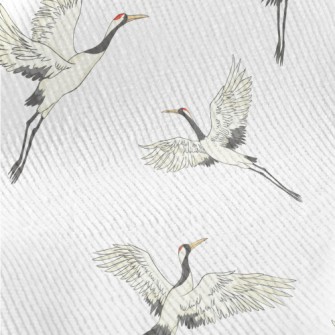 Red-crowned Cranes Spread Thei Standard Corduroy
