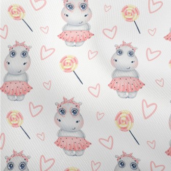 Hippo Girl In Pink Dress Dobby