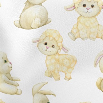 Fluffy Lamb And Bunny Stretch Ponte