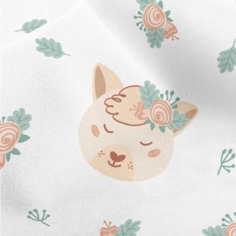 Animals Wearing Wreath Headdre Micro Fleece