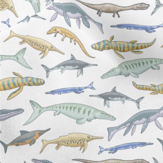 Creepy Sea Dinosaurs Micro Fleece