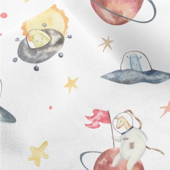 Animal Astronauts Riding A Fly Micro Fleece