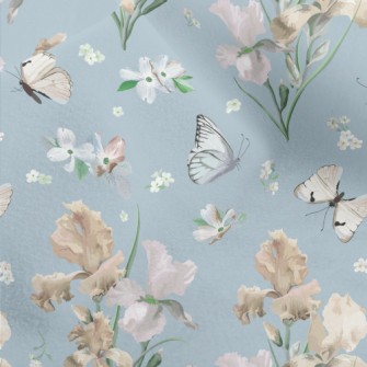 Blooming Irises In Spring Micro Fleece