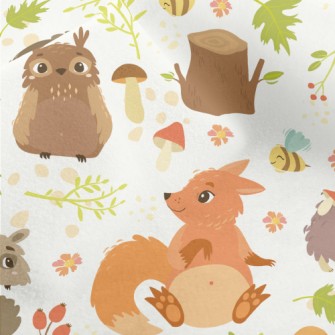 Bright Forest Animals Micro Fleece