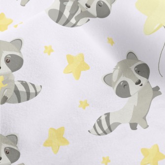 Cute Raccoon And Stars Micro Fleece