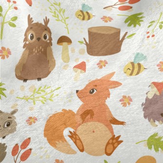 Bright Forest Animals Minky