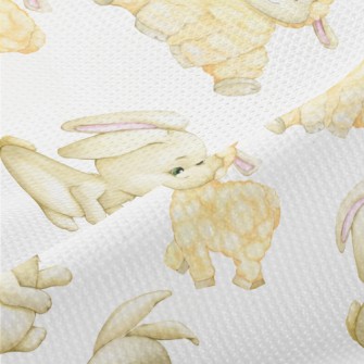 Fluffy Lamb And Bunny Piqué