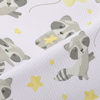 Cute Raccoon And Stars Piqué