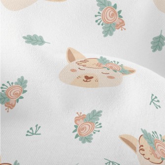 Animals Wearing Wreath Headdre Lightweight Performance Linen