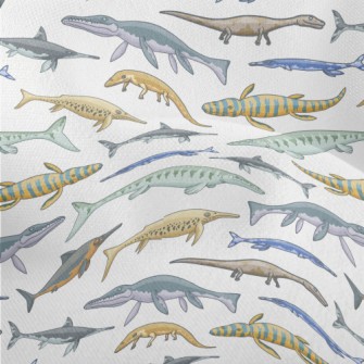 Creepy Sea Dinosaurs Lightweight Performance Linen