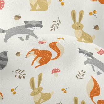 Cute Animals Living In The For Lightweight Performance Linen