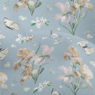 Blooming Irises In Spring Lightweight Performance Linen