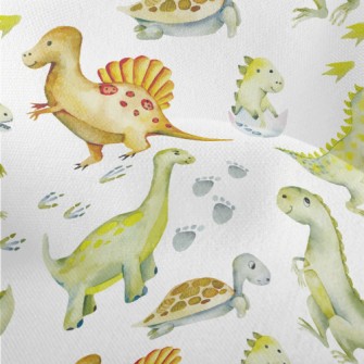 Cute Turtle And Little Dinosau Lightweight Performance Linen