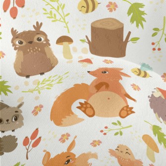Bright Forest Animals Lightweight Performance Linen