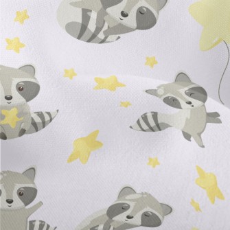 Cute Raccoon And Stars Lightweight Performance Linen