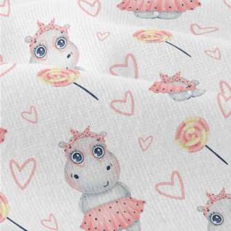 Hippo Girl In Pink Dress Modern Jersey
