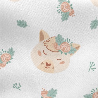 Animals Wearing Wreath Headdre Jersey Backed Fleece