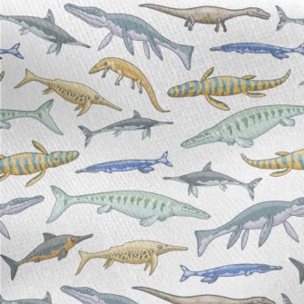 Creepy Sea Dinosaurs Jersey Backed Fleece