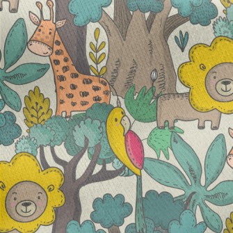 Smiling Wild Animal In The Jun Jersey Backed Fleece