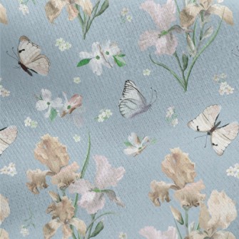 Blooming Irises In Spring Jersey Backed Fleece