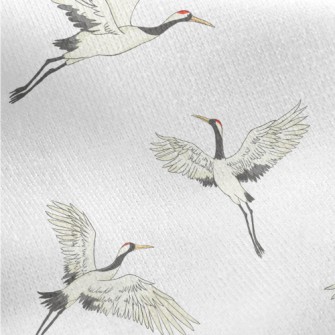 Red-crowned Cranes Spread Thei Jersey Backed Fleece