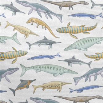 Creepy Sea Dinosaurs Pongee