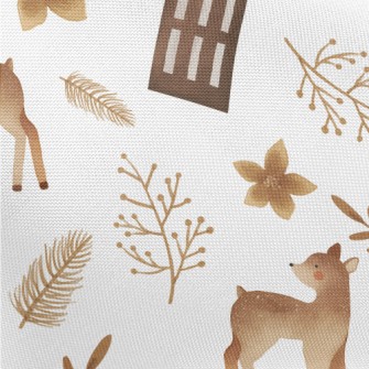 Lost Fawn In Autumn And Winter Pongee