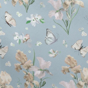 Blooming Irises In Spring Pongee