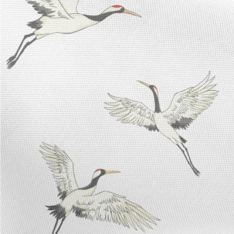Red-crowned Cranes Spread Thei Pongee