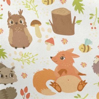 Bright Forest Animals Pongee