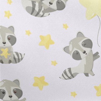 Cute Raccoon And Stars Pongee