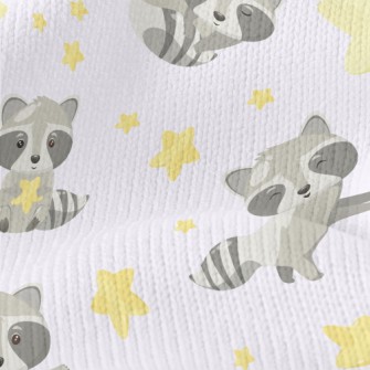 Cute Raccoon And Stars Stretch Jersey