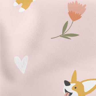 Naughty Corgi And Little Red F Lightweight Cotton Poplin