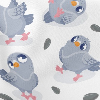 Naughty Little Pigeon Lightweight Cotton Poplin