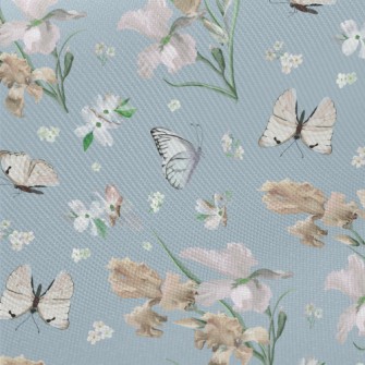 Blooming Irises In Spring Midweight Cotton Poplin