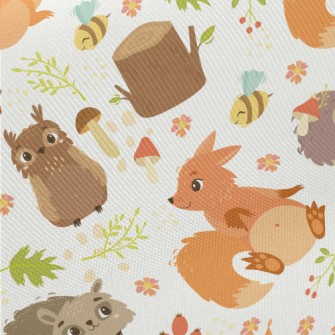 Bright Forest Animals Midweight Cotton Poplin