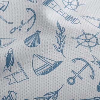 Lighthouse Sailing Ship Marine Athletic Mesh Flat Back