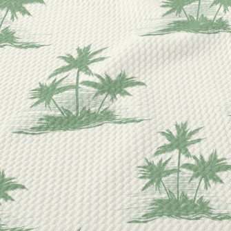 Drifting Island Coconut Tree Birdseye Piqué