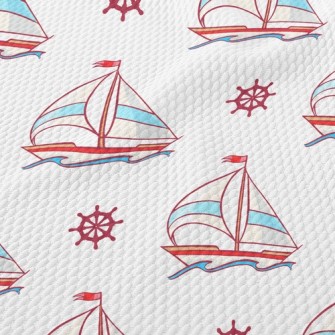 Handsome Sailboat Rudder Birdseye Piqué