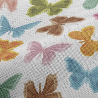Delicate Flowers And Butterfli Performance Linen