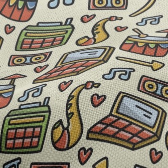 Jazz Drum Saxophone Music Performance Linen
