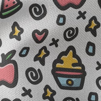 Apple Watermelon Ice Cream Waterproof Canvas