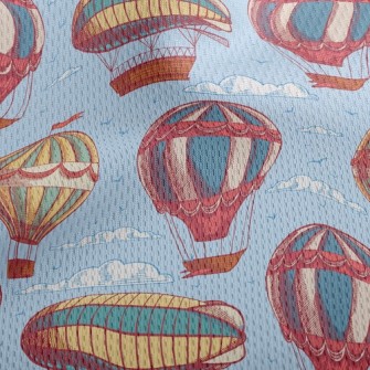 Hot Air Balloon And Flying Boa Athletic Mesh Flat Back