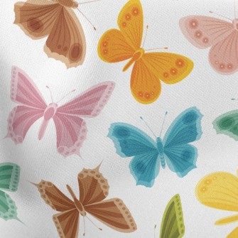 Delicate Flowers And Butterfli Stretch Ponte