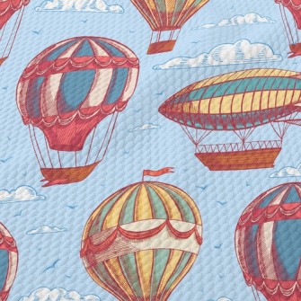 Hot Air Balloon And Flying Boa Birdseye Piqué