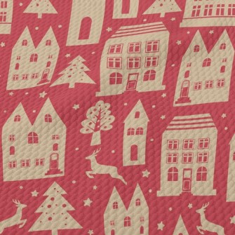 Small And Cozy Christmas House Birdseye Piqué