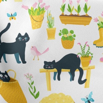 Kittens Playing In The Garden Stretch Ponte