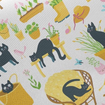 Kittens Playing In The Garden Twill