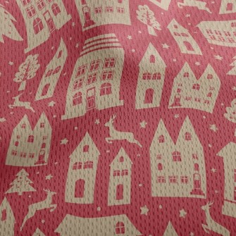 Small And Cozy Christmas House Athletic Mesh Flat Back