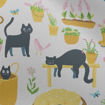 Kittens Playing In The Garden Chiffon